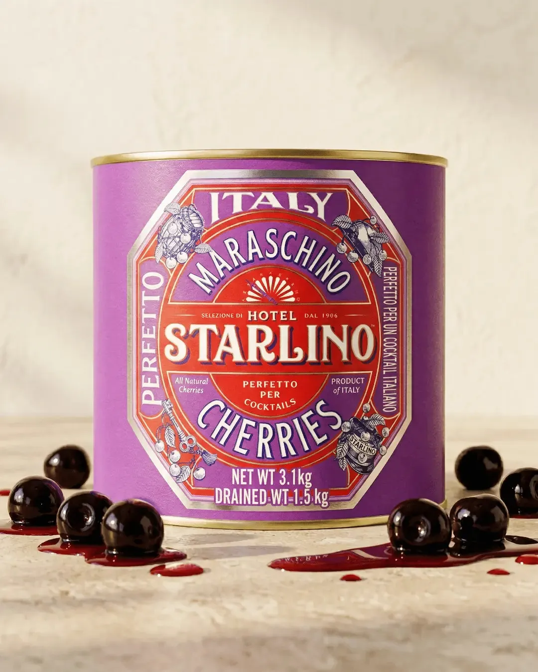 Hotel Starlino Maraschino cocktailkirsebær 3,1 kg stor